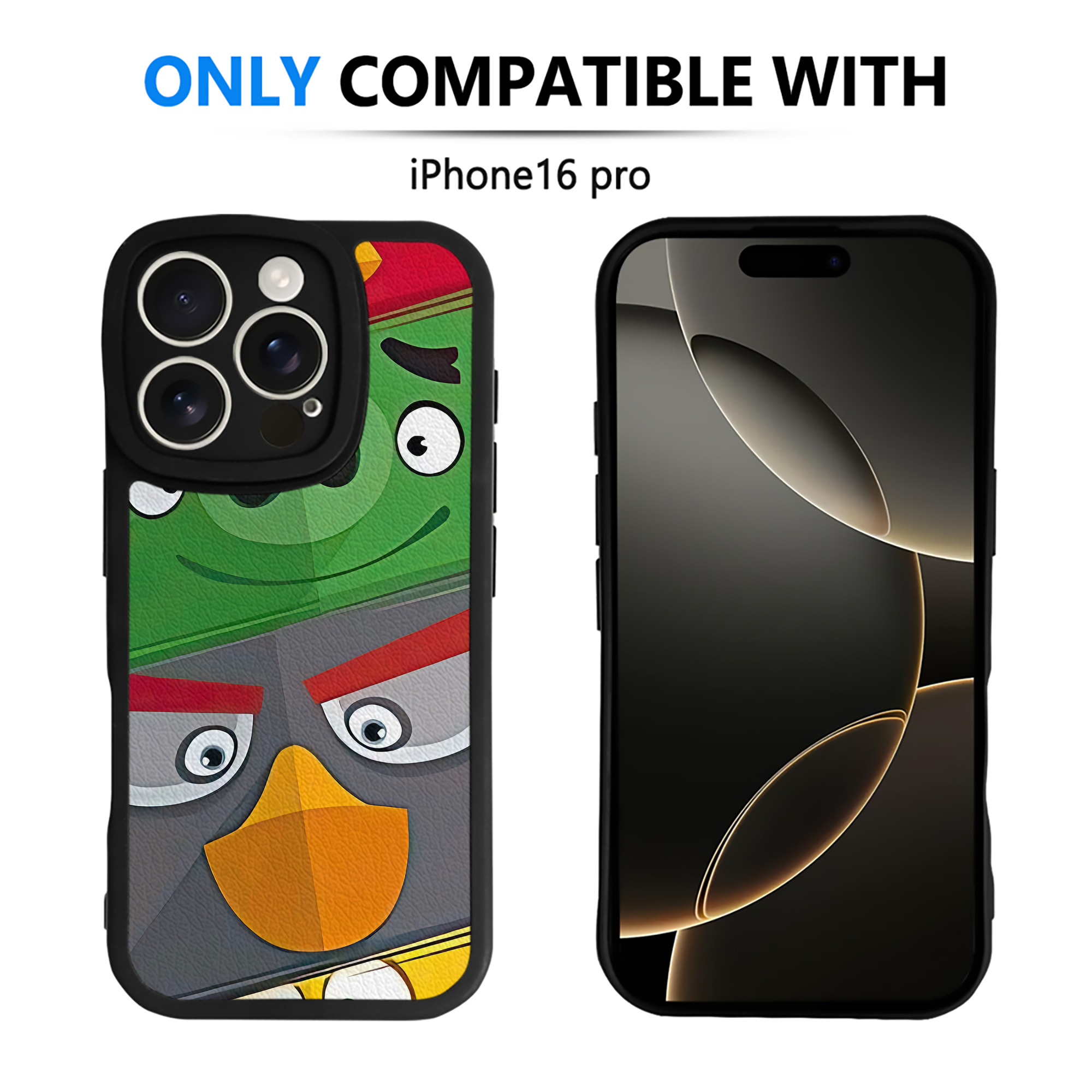 （画像用） Angry Birds アングリーバード 【iPhone 16シリーズ対応】シリコンスマホケース（レザー調） 材質：シリコン